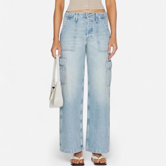 Mother The Spinner Cargo “Nerdy in Let’s Bounce” Light Wash Utility Jeans 26 - Picture 2 of 8